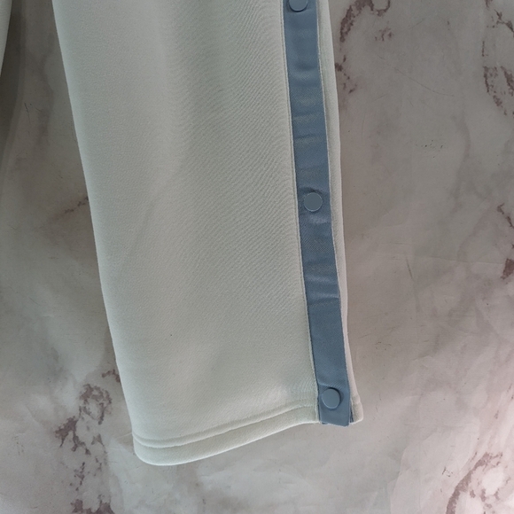 Yellow The Label Sweatpants Womens Large Tearaway White Blue Button Yllw Pants - Picture 6 of 16